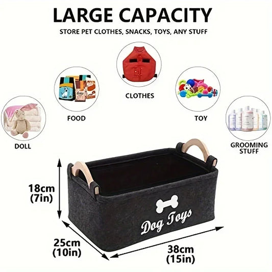 Caja de fieltro para el almacenamiento de juguetes de mascotas