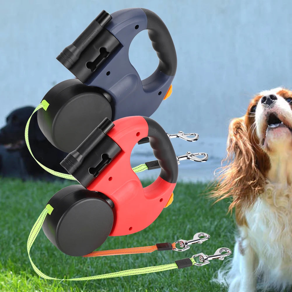 Correa de tracción extensible automática para mascotas.