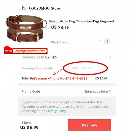 Collar de cuero suave y acolchado con etiqueta de identificación personalizada para mascotas