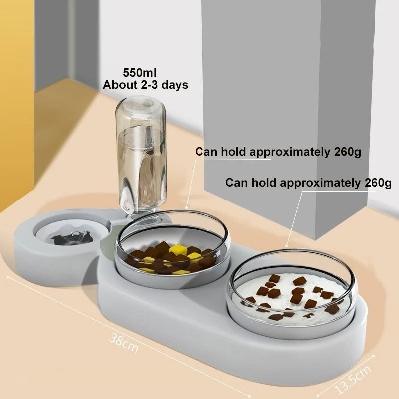 Comedero para gatos antivuelco con fuente de agua