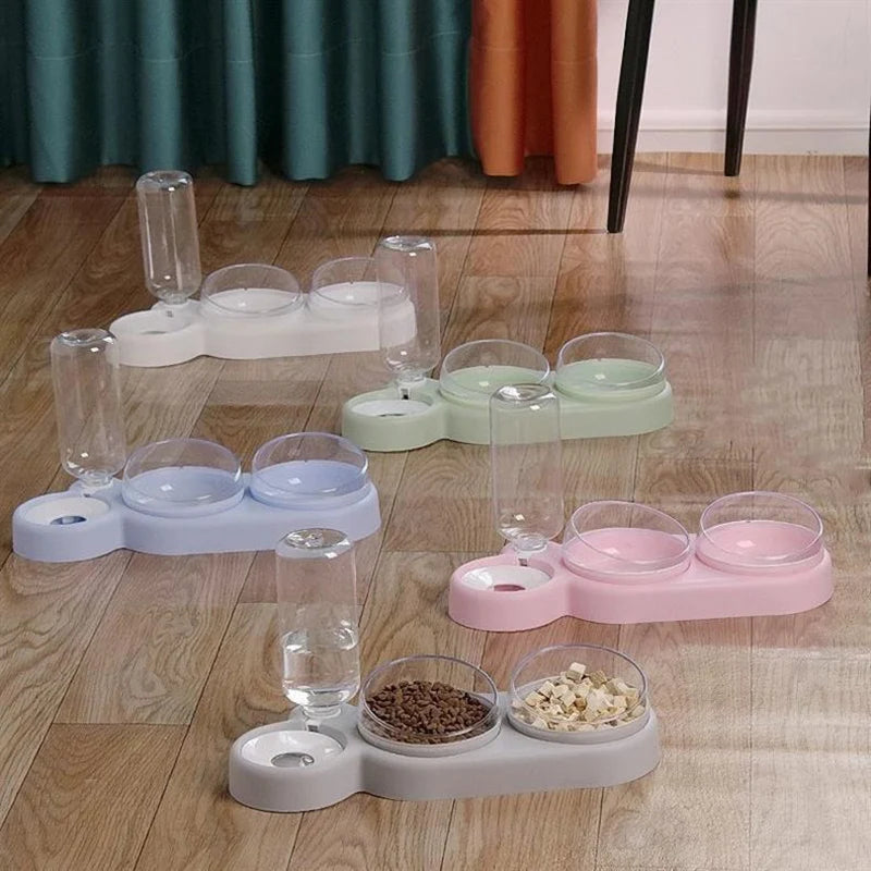 Comedero para gatos antivuelco con fuente de agua