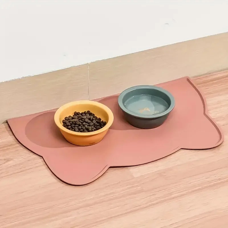 Tapete de comida para mascotas impermeable y antideslizante