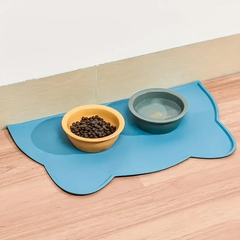 Tapete de comida para mascotas impermeable y antideslizante