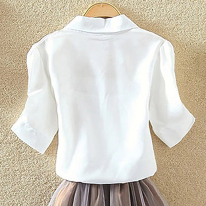 Blusa blanca de verano para mujer