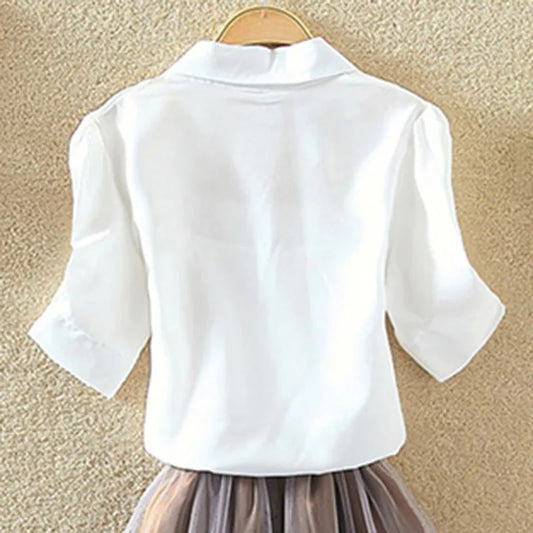 Blusa blanca de verano para mujer