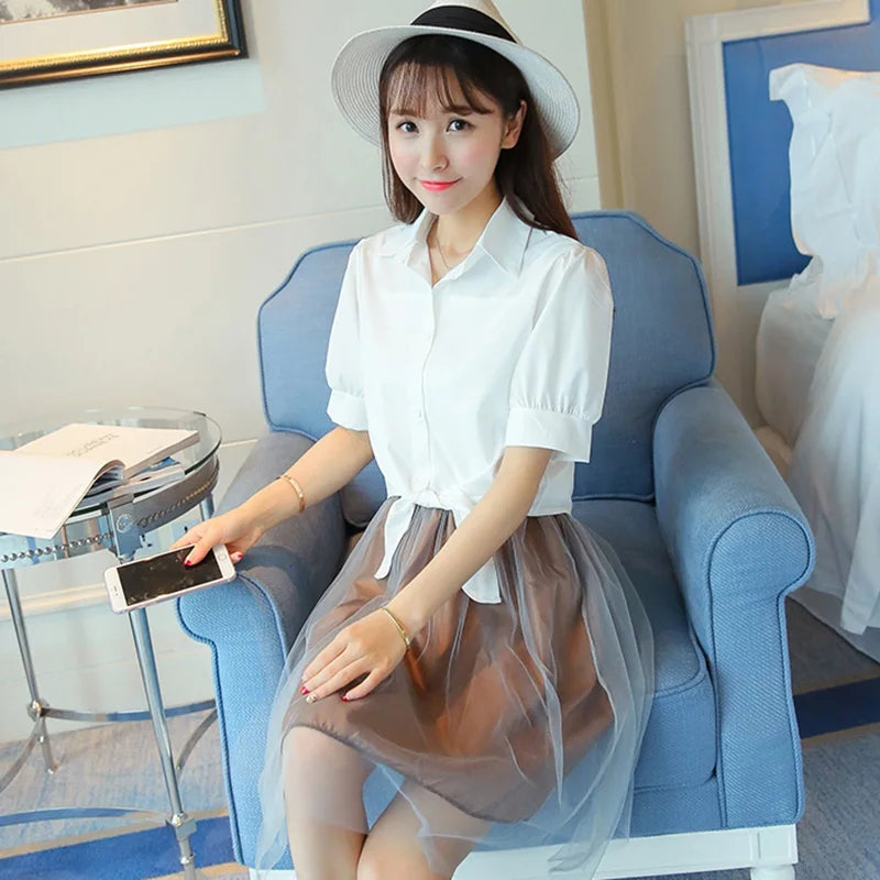 Blusa blanca de verano para mujer
