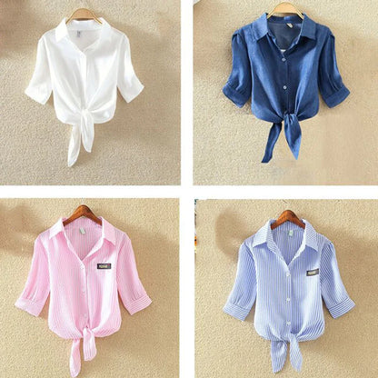 Blusa blanca de verano para mujer