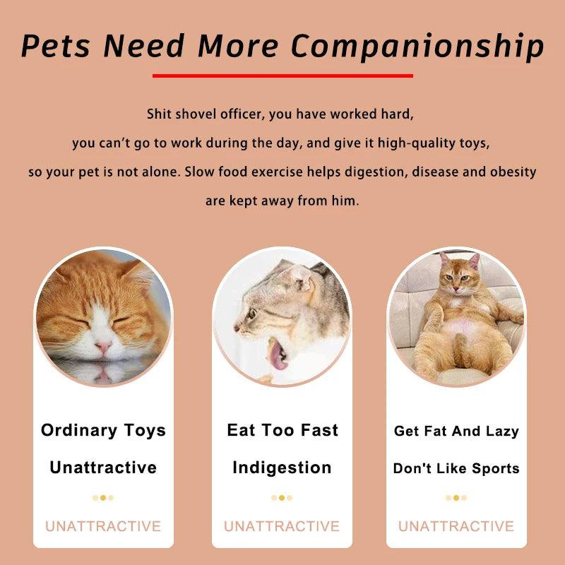 Comedero para entrenamiento de mascotas. Plato giratorio interactivo para gatos.