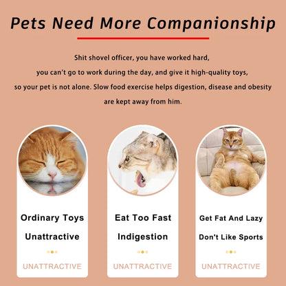 Comedero para entrenamiento de mascotas. Plato giratorio interactivo para gatos.