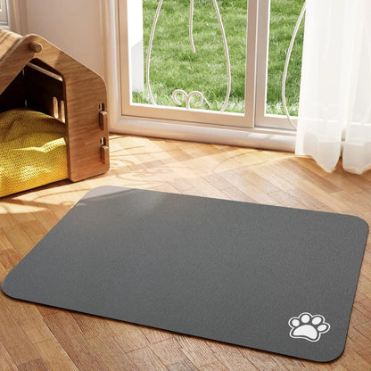 Tapete de goma fácil de limpiar, absorbente e impermeable de secado rápido para platos de comida y agua