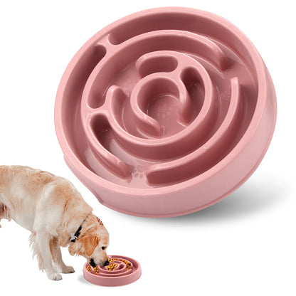 Plato antideslizante de alimentación lenta para mascotas