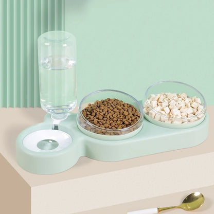 Comedero para gatos antivuelco con fuente de agua