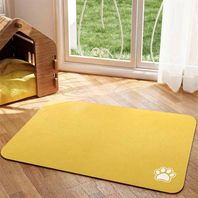 Tapete de goma fácil de limpiar, absorbente e impermeable de secado rápido para platos de comida y agua