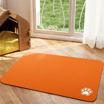 Tapete de goma fácil de limpiar, absorbente e impermeable de secado rápido para platos de comida y agua