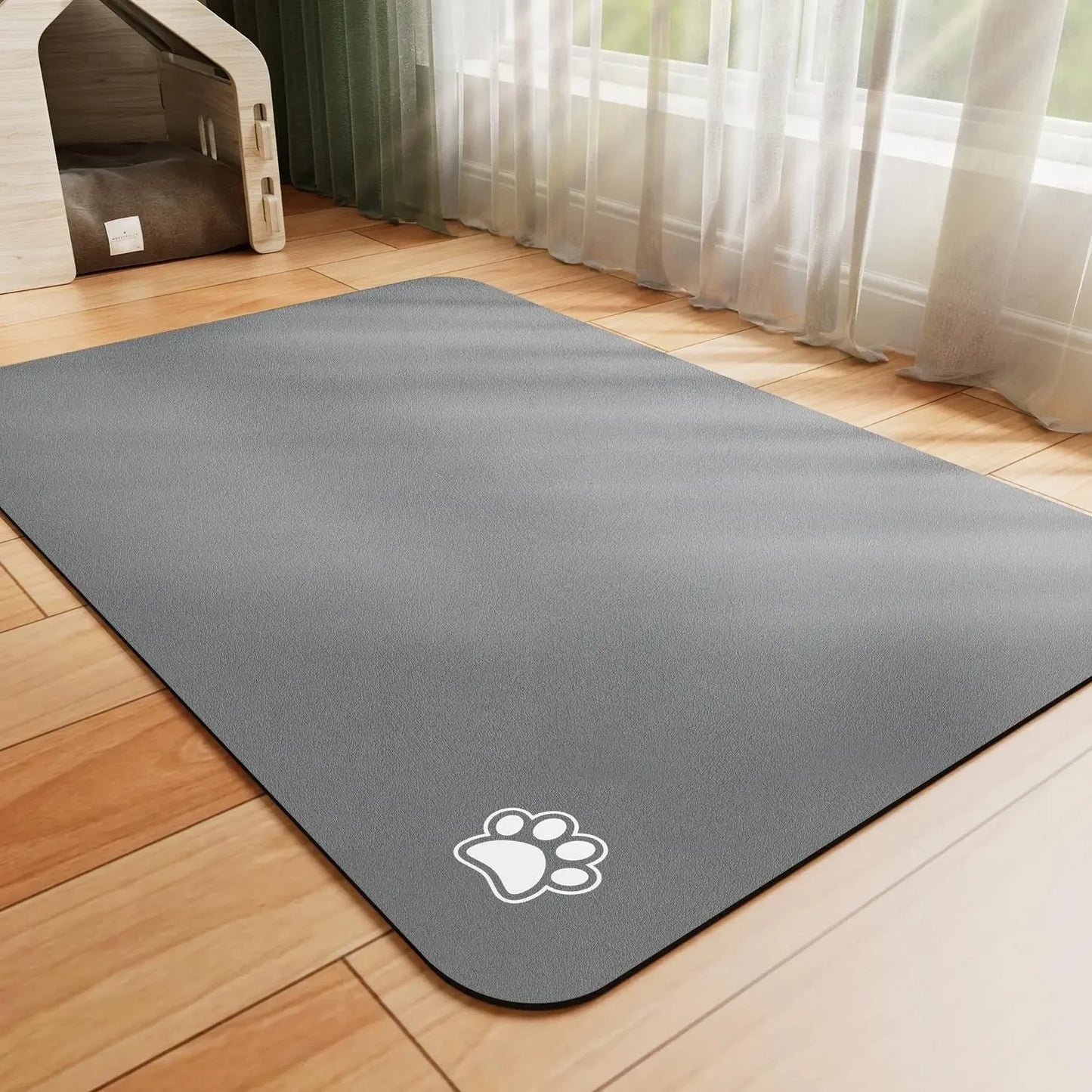 Tapete de goma fácil de limpiar, absorbente e impermeable de secado rápido para platos de comida y agua