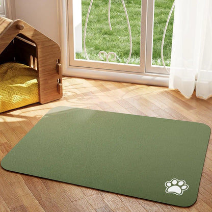 Tapete de goma fácil de limpiar, absorbente e impermeable de secado rápido para platos de comida y agua