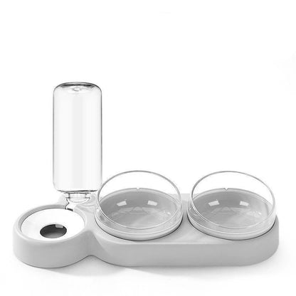 Comedero para gatos antivuelco con fuente de agua