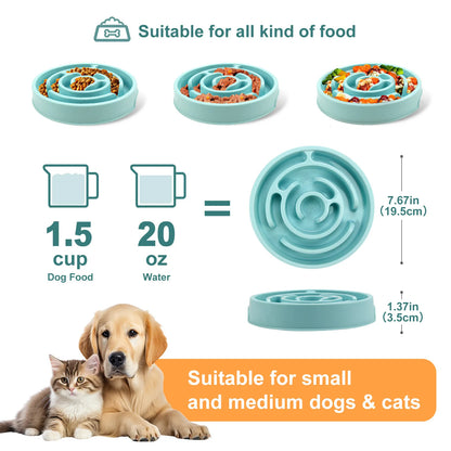 Plato antideslizante de alimentación lenta para mascotas