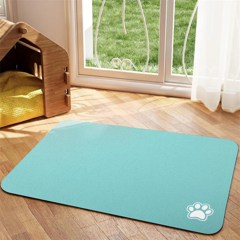 Tapete de goma fácil de limpiar, absorbente e impermeable de secado rápido para platos de comida y agua