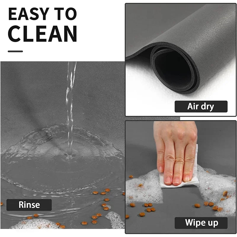 Tapete de goma fácil de limpiar, absorbente e impermeable de secado rápido para platos de comida y agua
