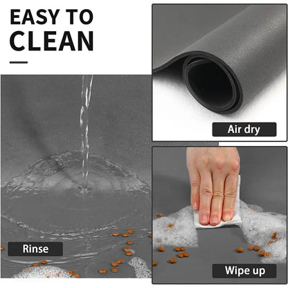Tapete de goma fácil de limpiar, absorbente e impermeable de secado rápido para platos de comida y agua