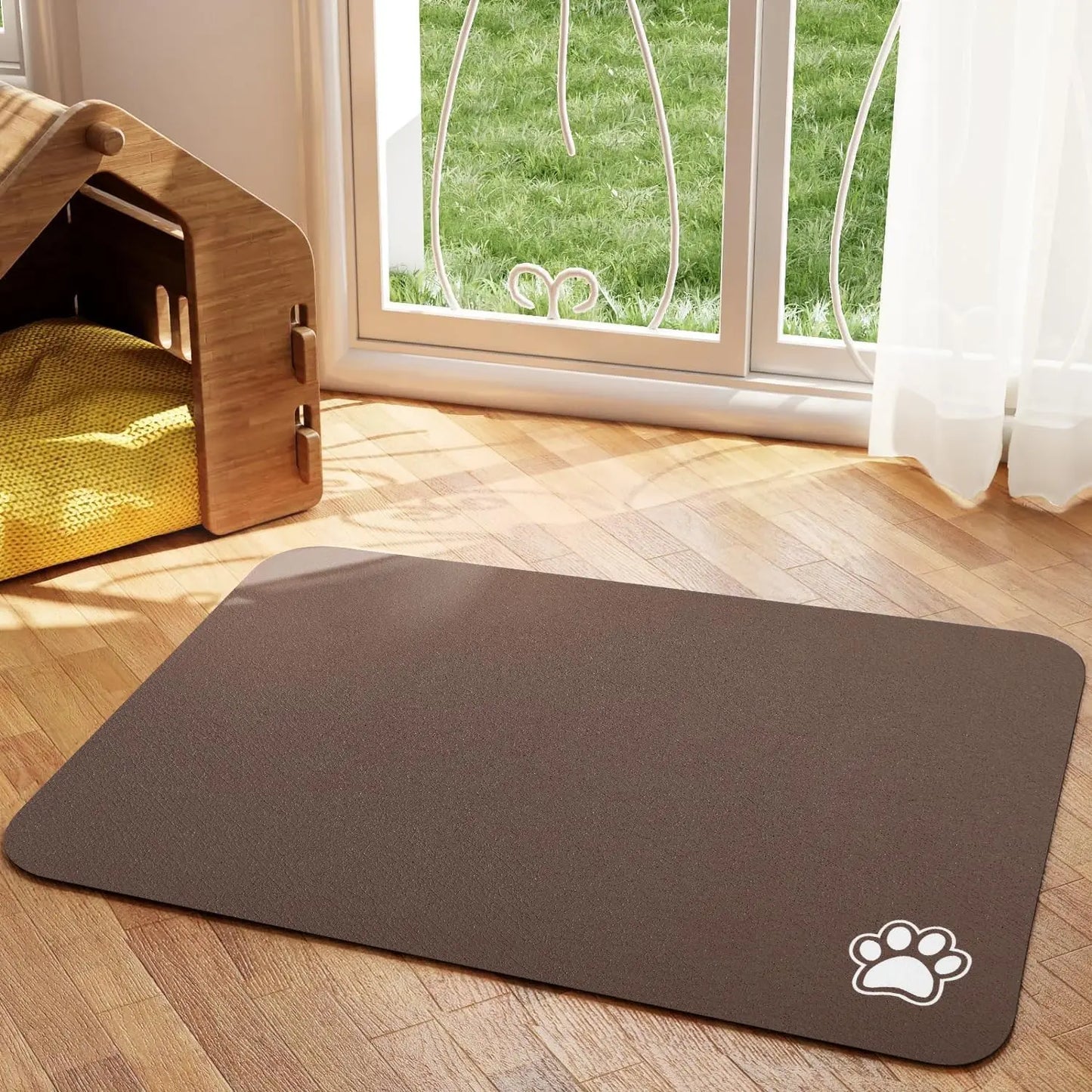 Tapete de goma fácil de limpiar, absorbente e impermeable de secado rápido para platos de comida y agua