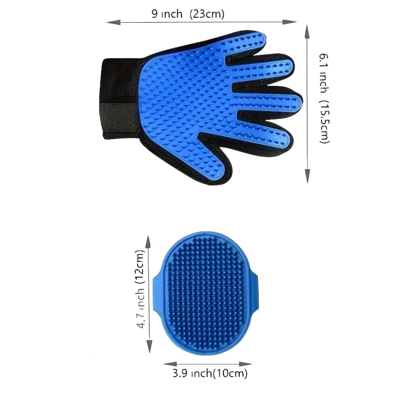 Kit de Cuidado para Mascotas de 2 Piezas (Cepillo de Cuidado y Guante de Limpieza)