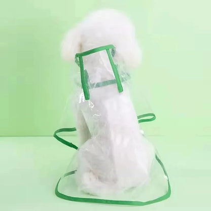 Impermeable transparente con capucha para mascotas pequeñas