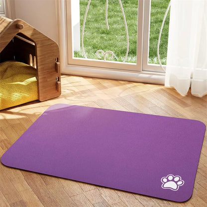 Tapete de goma fácil de limpiar, absorbente e impermeable de secado rápido para platos de comida y agua