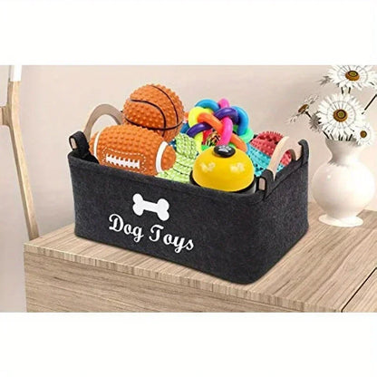 Caja de fieltro para el almacenamiento de juguetes de mascotas