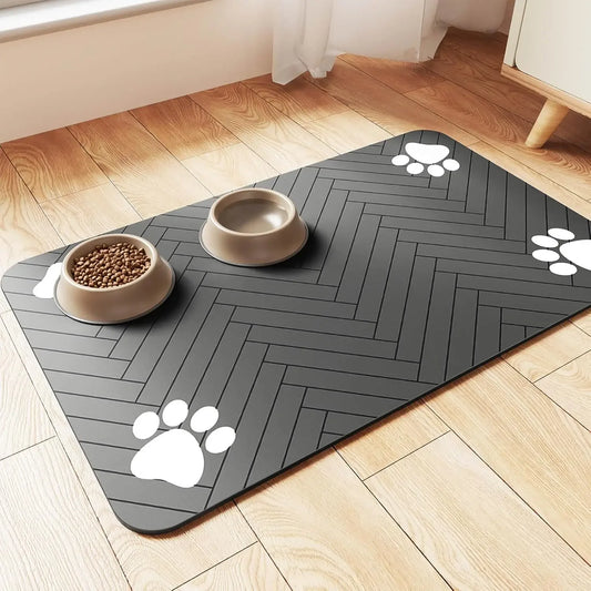 Tapete de goma absorbente e impermeable de secado rápido para platos de comida y agua
