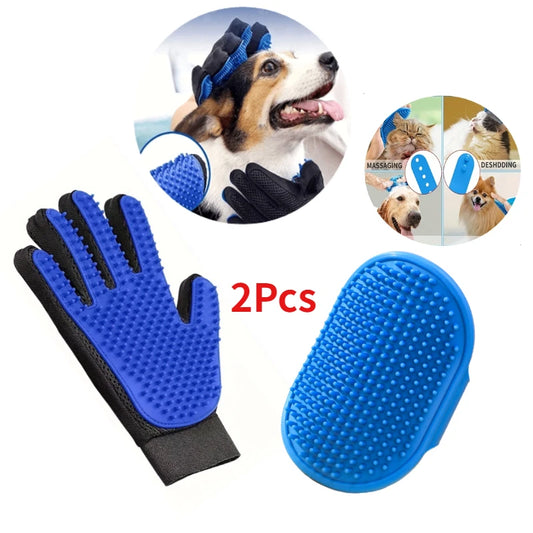Kit de Cuidado para Mascotas de 2 Piezas (Cepillo de Cuidado y Guante de Limpieza)