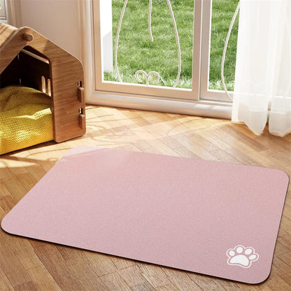 Tapete de goma fácil de limpiar, absorbente e impermeable de secado rápido para platos de comida y agua