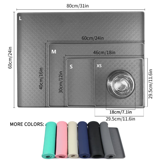 Tapete de silicona impermeable y antideslizante para platos de comida de mascotas