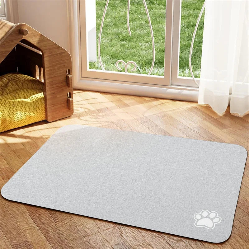 Tapete de goma fácil de limpiar, absorbente e impermeable de secado rápido para platos de comida y agua