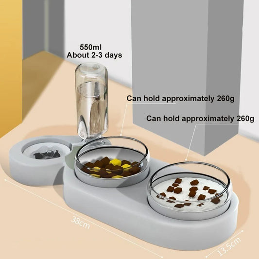 Comedero para gatos antivuelco con fuente de agua