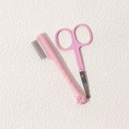 Set de peine y tijeras para limpieza facial de mascotas