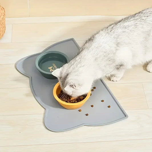 Tapete de comida para mascotas impermeable y antideslizante