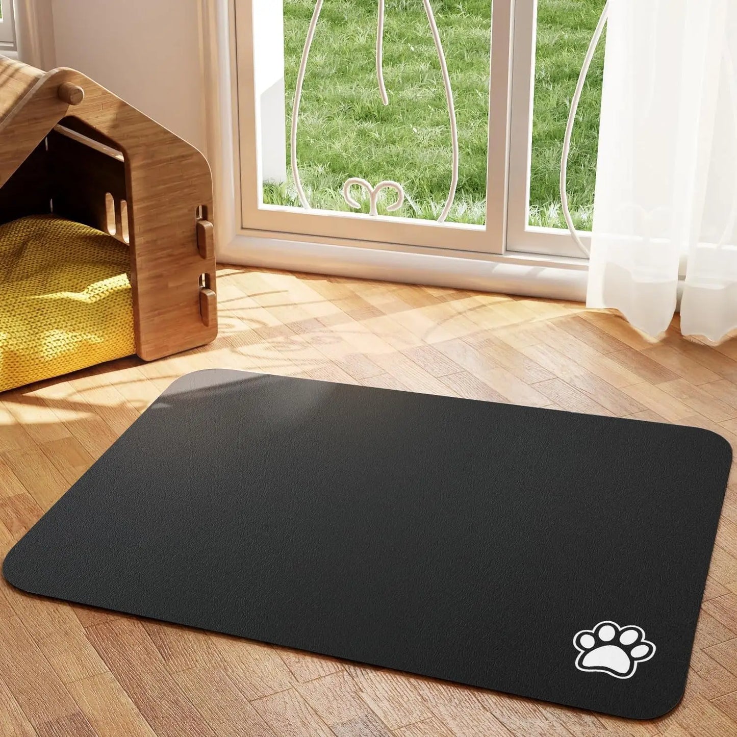 Tapete de goma fácil de limpiar, absorbente e impermeable de secado rápido para platos de comida y agua