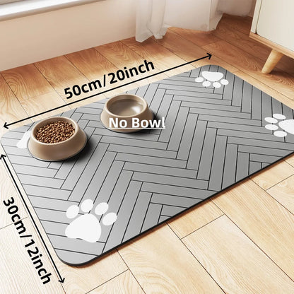 Tapete de goma absorbente e impermeable de secado rápido para platos de comida y agua