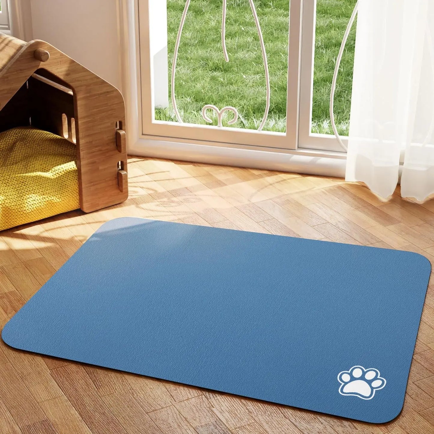 Tapete de goma fácil de limpiar, absorbente e impermeable de secado rápido para platos de comida y agua