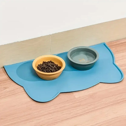 Tapete de comida para mascotas impermeable y antideslizante
