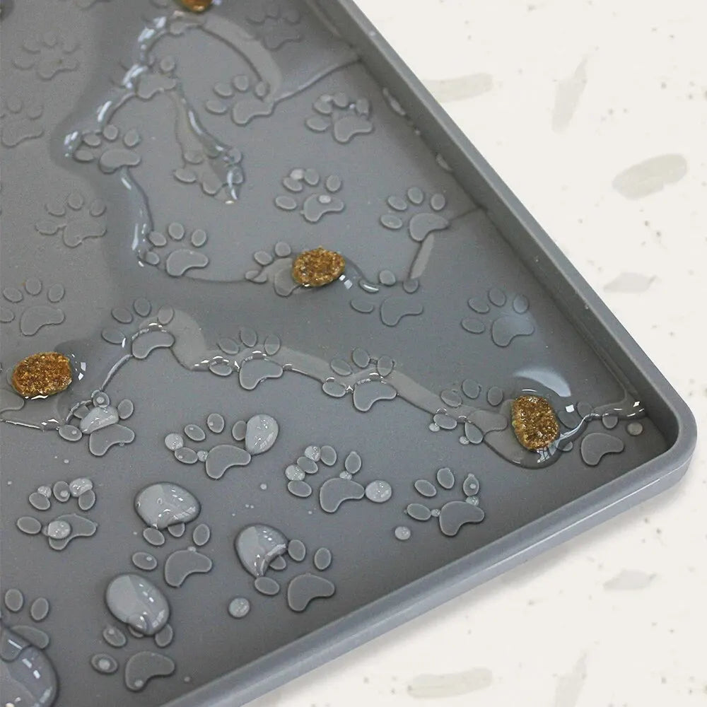 Tapete de silicona impermeable y antideslizante para platos de comida de mascotas