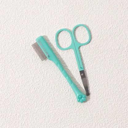 Set de peine y tijeras para limpieza facial de mascotas