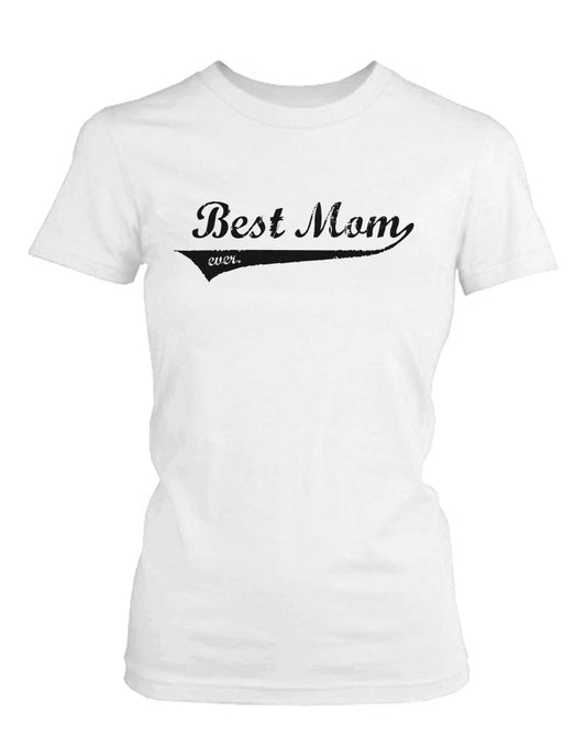 Diseño del Día de la Madre "La Mejor Mamá del Mundo" Camiseta Blanca Impresa para Mamá